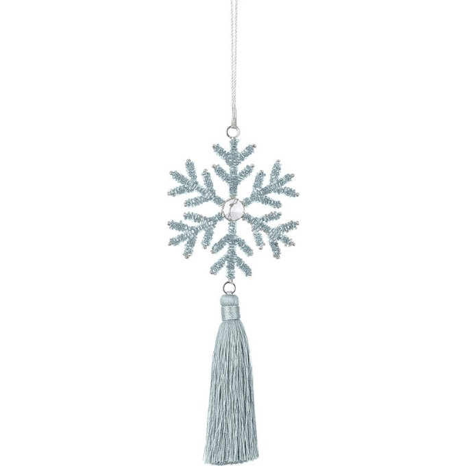 Подвеска снежинка HOUSE OF SEASONS, с кисточкой, голубая, 20*10*2см 85003